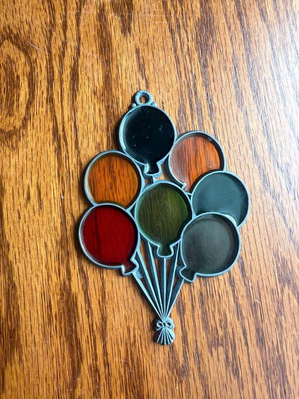 Vintage Bates Craft Stained Glass Balloon Bouquet Suncatcher